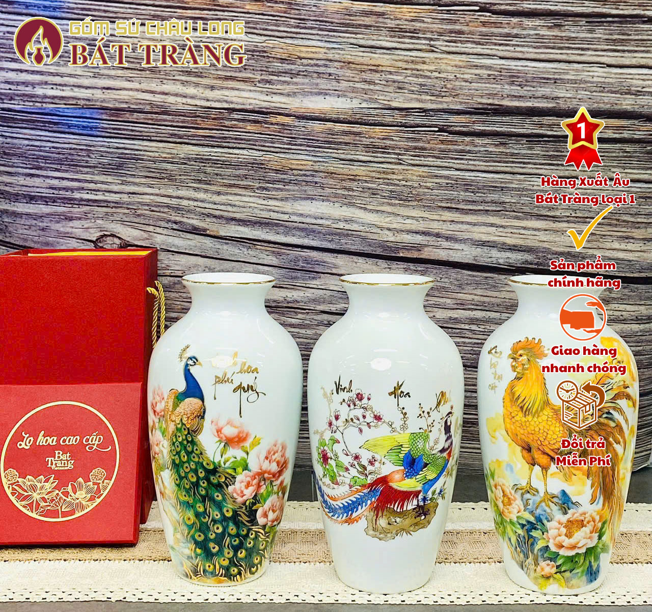 Bình hoa phong thủy vẽ tay