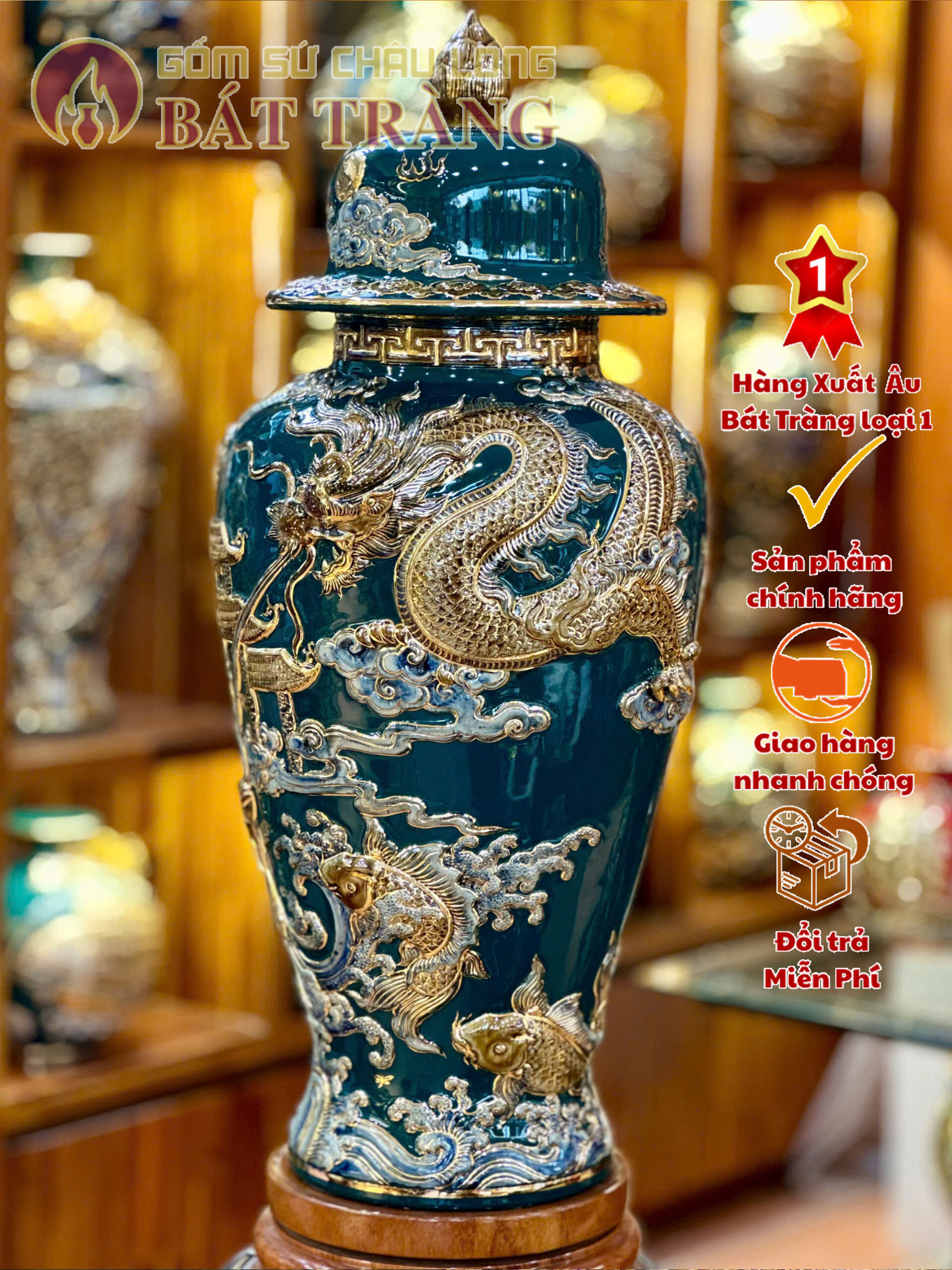 Bình tài lộc vẽ vàng