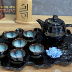 Bộ ấm chén men hỏa biến