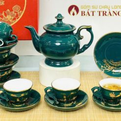 Bộ ấm trà quà tặng in ánh kim