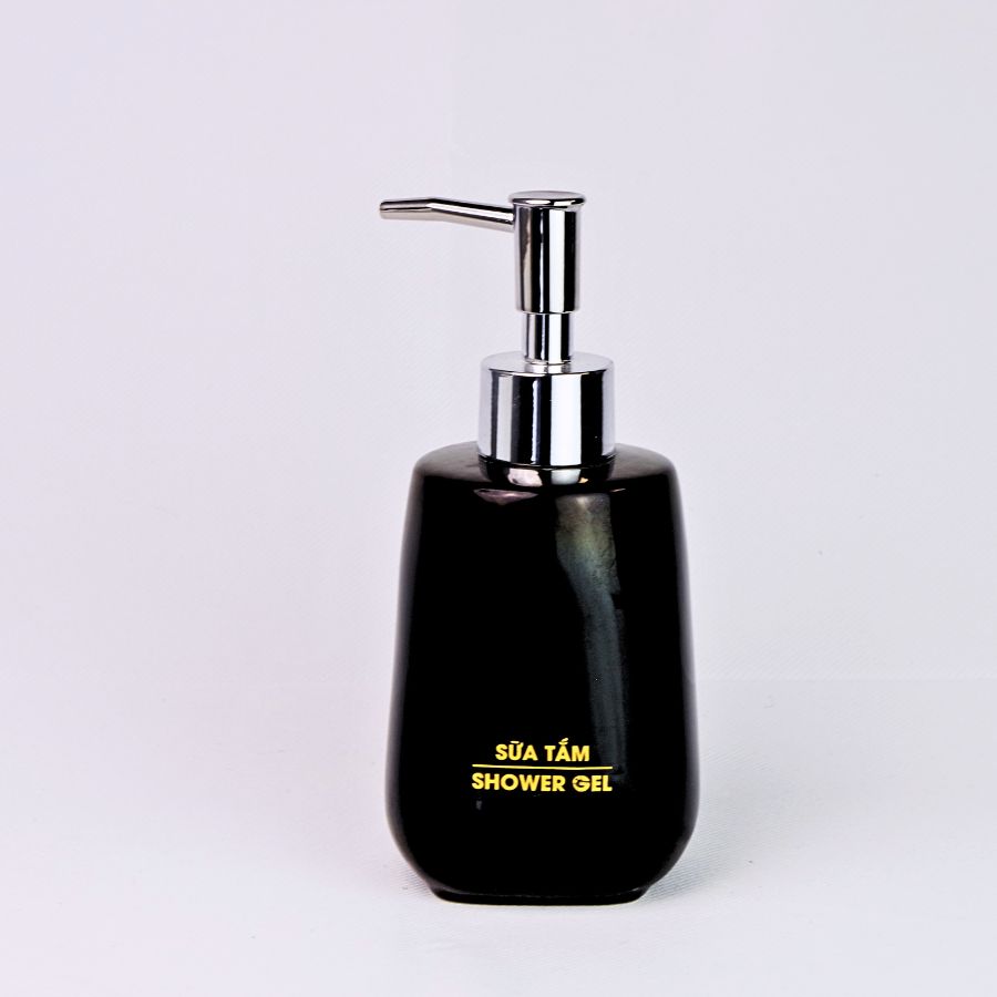 Bình Sữa Tắm Dáng Chuông 330ml – Dành Cho Khách Sạn (Men Đen)