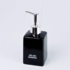 Bình Dầu Gội Dáng Vuông 240ml – Dành Cho Khách Sạn (Men đen)