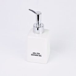 Bình Sữa Tắm Dáng Vuông 240ml – Dành Cho Khách Sạn (Men Trắng)