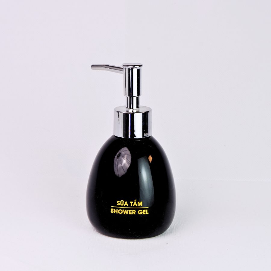 Bình Sữa Tắm Dáng Trứng 240ml – Dành Cho Khách Sạn (men đen)