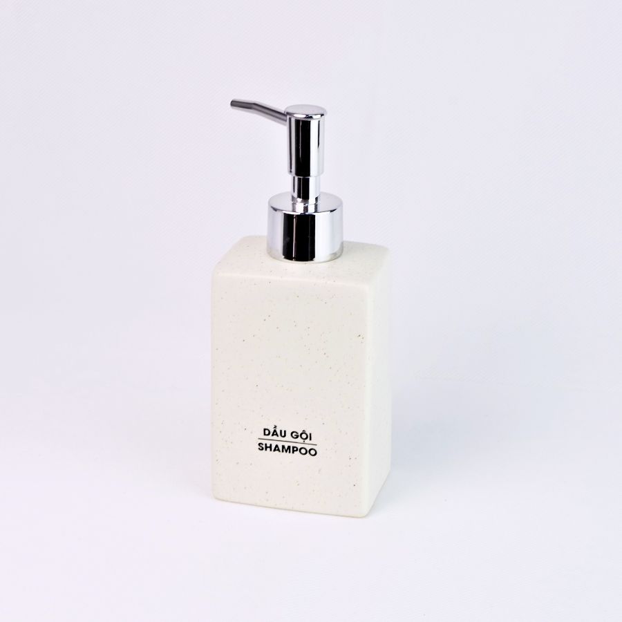 Bình Dầu Gội Dáng Chữ Nhật 270ml – Cho Khách Sạn (Men Cát)