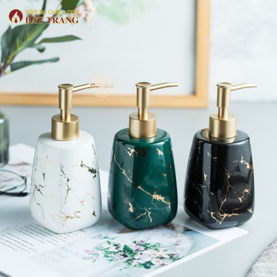 Bình Đựng Sữa Tắm, Nước Rửa Tay, Dầu Gội Sang Trong Dùng Cho Khách sạn, Bình Sứ Cao Cấp Số 1 VN - Ảnh 3