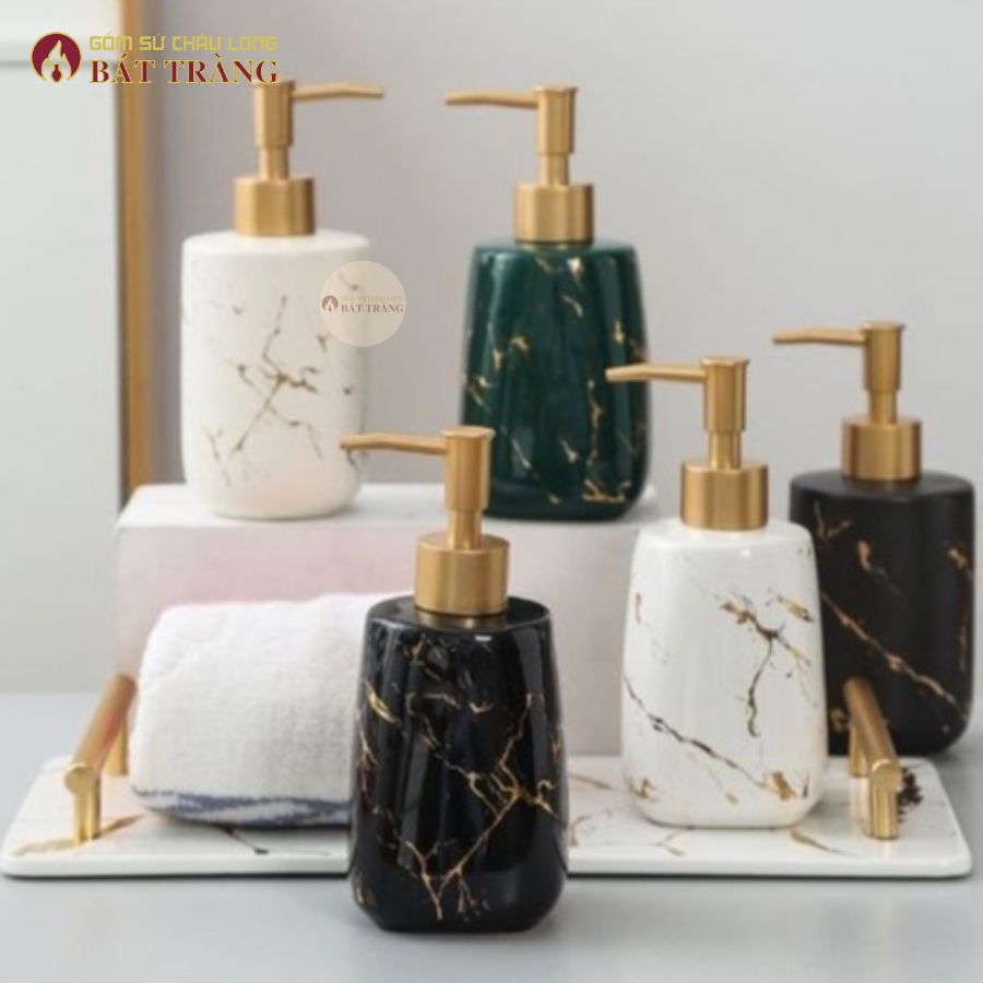 Bình Đựng Sữa Tắm, Nước Rửa Tay, Dầu Gội Sang Trong Dùng Cho Khách sạn, Bình Sứ Cao Cấp Số 1 VN - Ảnh 4