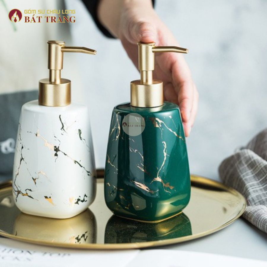 Bình Đựng Sữa Tắm, Nước Rửa Tay, Dầu Gội Sang Trong Dùng Cho Khách sạn, Bình Sứ Cao Cấp Số 1 VN - Ảnh 7