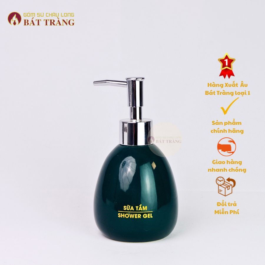 Bình Sứ Đựng Sữa Tắm, Dầu Gội, Dầu xả Sản Phầm Sử Dụng Cho Khách Sạn, Homestay Dáng Trứng 250ml - Ảnh 3