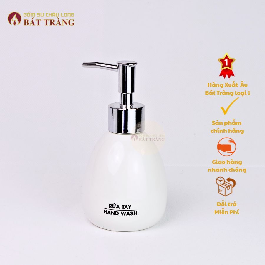 Bình Sứ Đựng Sữa Tắm, Dầu Gội, Dầu xả Sản Phầm Sử Dụng Cho Khách Sạn, Homestay Dáng Trứng 250ml - Ảnh 4