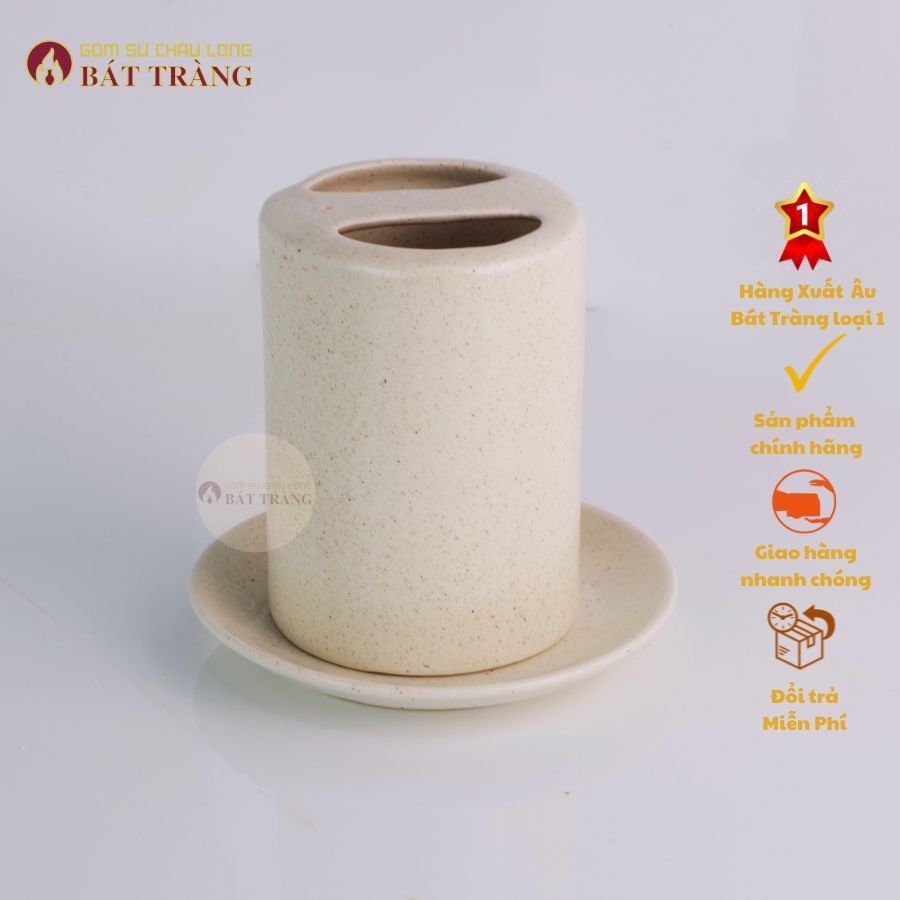 Cốc Sứ Đựng Bàn Chải, Cốc Đánh Răng Gốm Sứ Dùng Cho Khách Sạn, Resort, Khu Nghỉ Dưỡng, Gốm Bát Tràng - Ảnh 3
