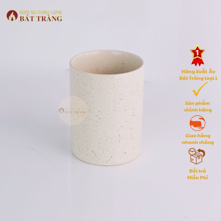 Cốc Đánh Răng Dáng Trụ Dùng Cho Khách Sạn, Khu Nghỉ Dưỡng, Làm Bằng Gốm Sứ Cao Cấp, Gốm Sứ Châu Long - Ảnh 6