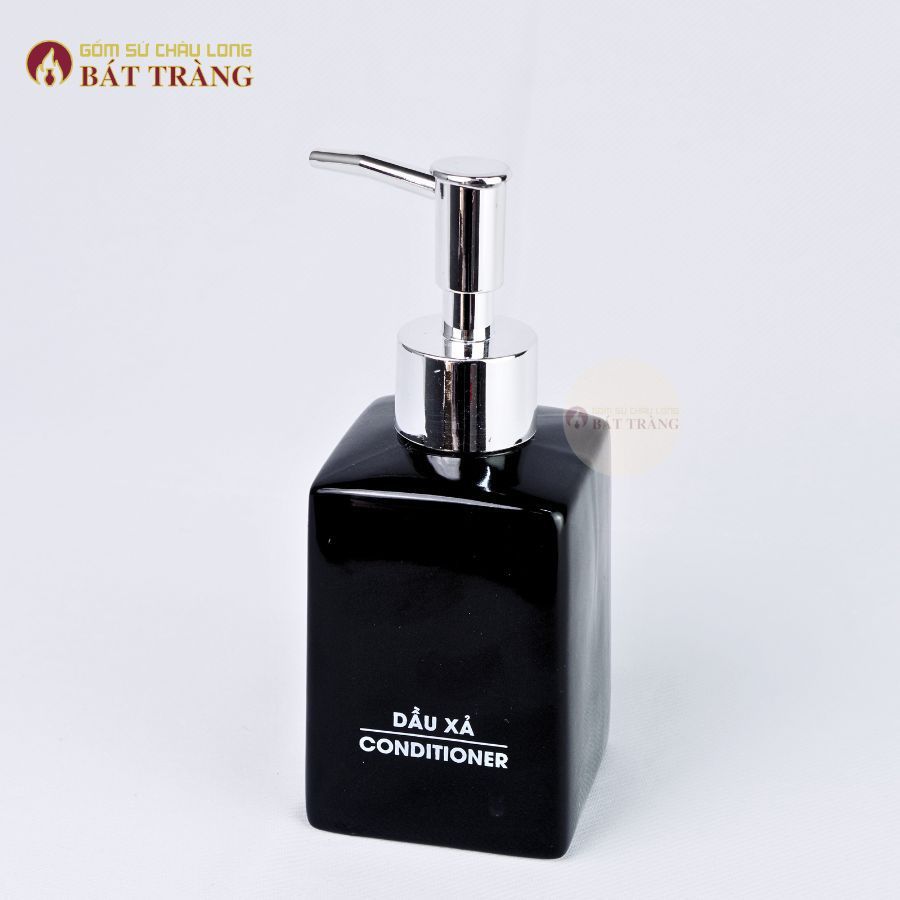 Bình Đựng Sữa Tắm, Nước Rửa Tay, Dầu Gội Gốm Sứ Bát Tràng Dùng Cho Khách sạn, Bình Dáng Vuông 300ml - Ảnh 8