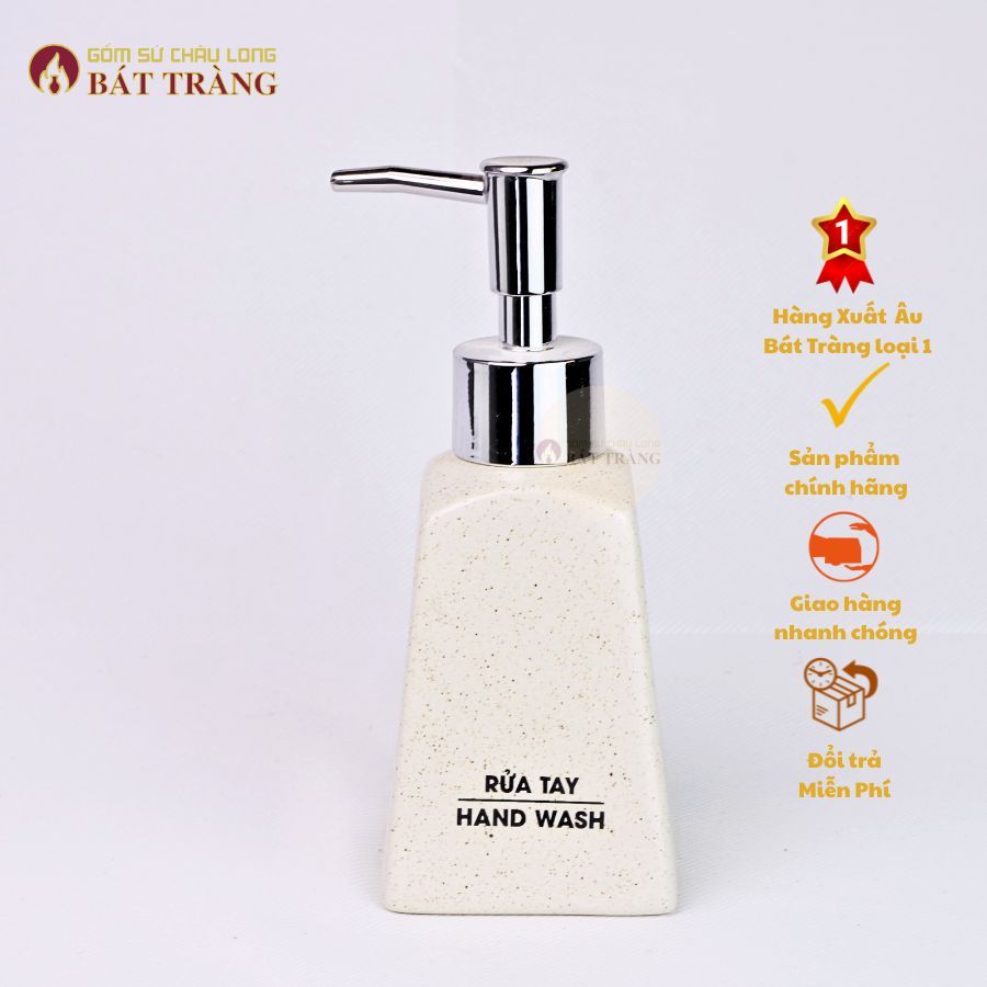 Bình Sứ Đựng Sữa Tắm, Dầu Gội, Dầu xả Sản Phầm Sử Dụng Cho Khách Sạn, Homestay Dáng Thang 210ml - Ảnh 2