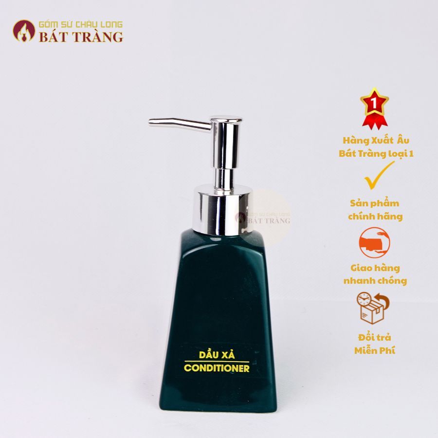 Bình Sứ Đựng Sữa Tắm, Dầu Gội, Dầu xả Sản Phầm Sử Dụng Cho Khách Sạn, Homestay Dáng Thang 210ml - Ảnh 8