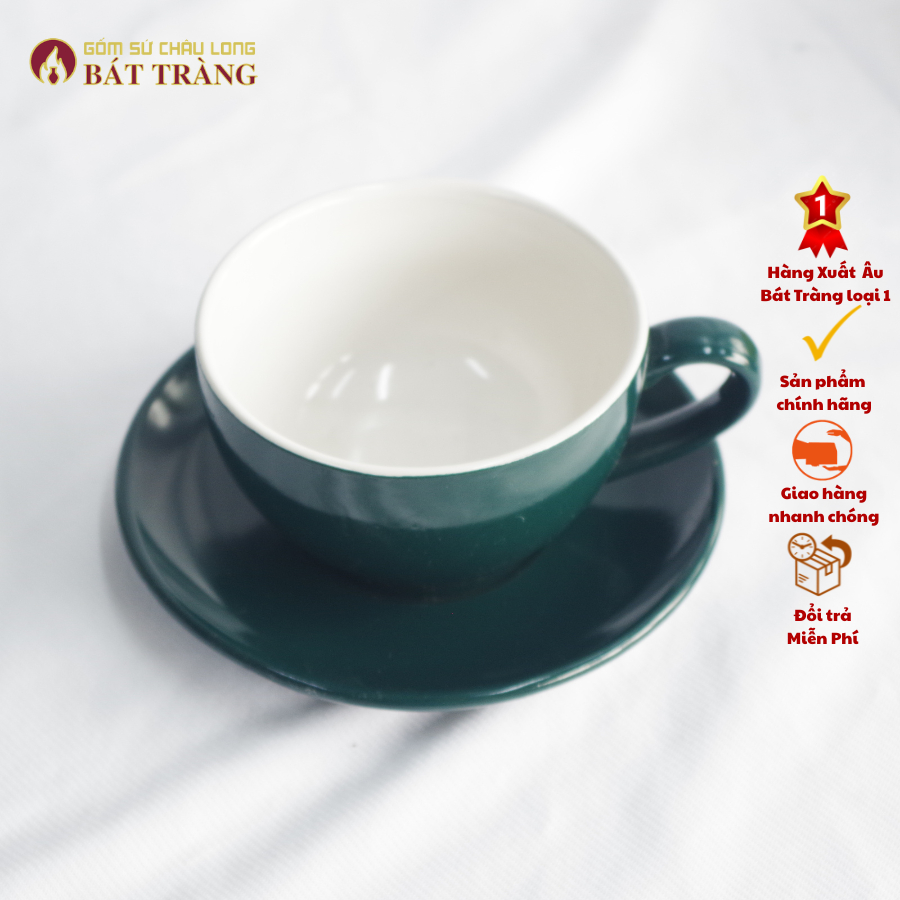 Ly Đĩa Coffee Cappuchino 220ml, Tách Cà Phê Latte Gốm Sứ Bát Tràng - Ảnh 3