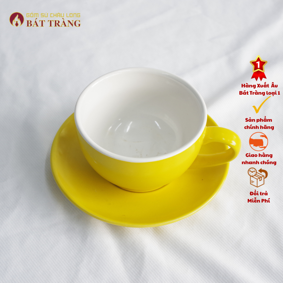 Ly Đĩa Coffee Cappuchino 220ml, Tách Cà Phê Latte Gốm Sứ Bát Tràng - Ảnh 7
