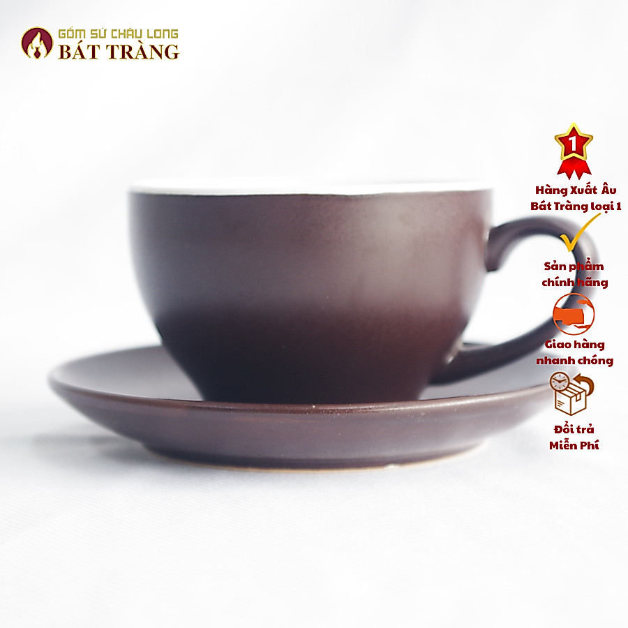 Ly Đĩa Coffee Cappuchino 220ml, Tách Cà Phê Latte Gốm Sứ Bát Tràng - Ảnh 9