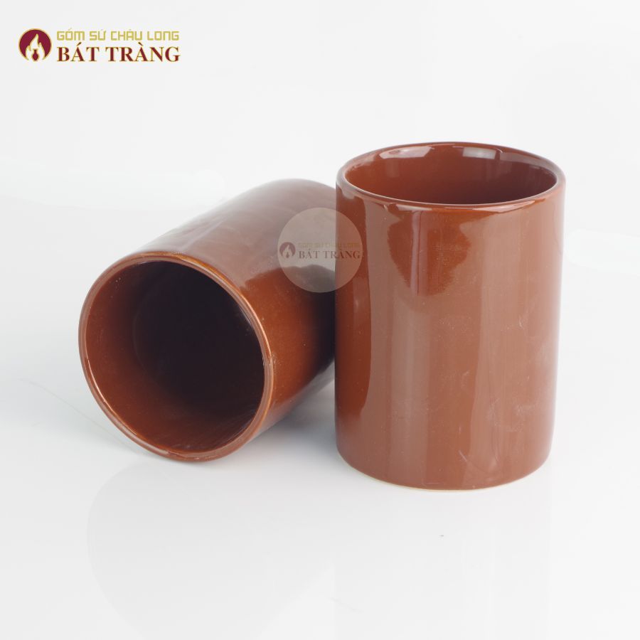 Cốc Đánh Răng Dáng Trụ Dùng Cho Khách Sạn, Khu Nghỉ Dưỡng, Làm Bằng Gốm Sứ Cao Cấp, Gốm Sứ Châu Long - Ảnh 2