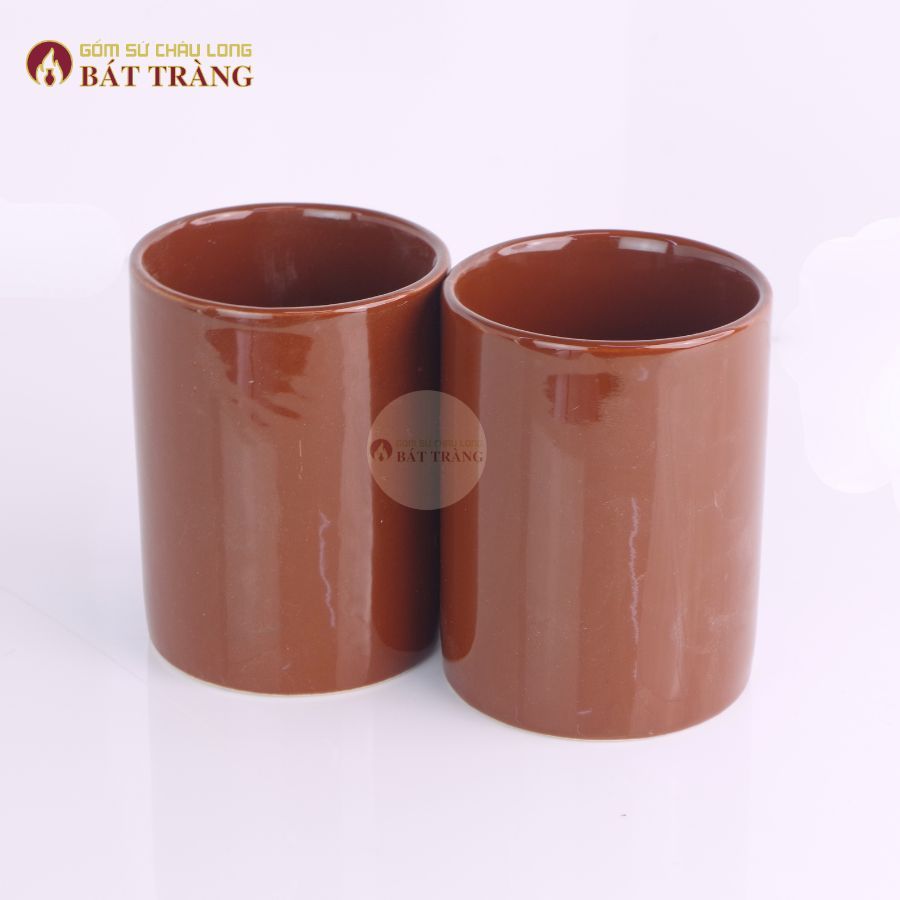 Cốc Đánh Răng Dáng Trụ Dùng Cho Khách Sạn, Khu Nghỉ Dưỡng, Làm Bằng Gốm Sứ Cao Cấp, Gốm Sứ Châu Long - Ảnh 4