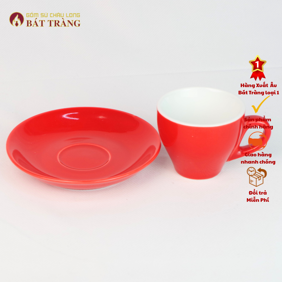 Ly Đĩa Coffee Expresso 80ml, Tách Cà Phê Expresso Gốm Sứ Bát Tràng - Ảnh 2