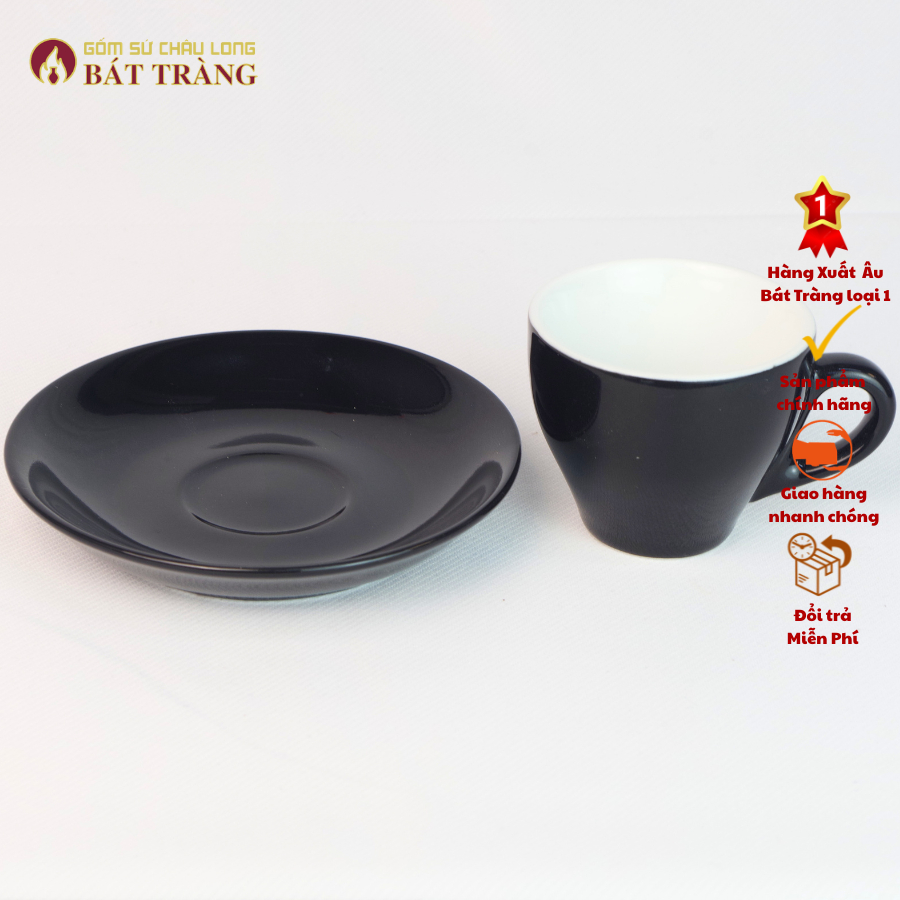 Ly Đĩa Coffee Expresso 80ml, Tách Cà Phê Expresso Gốm Sứ Bát Tràng - Ảnh 4