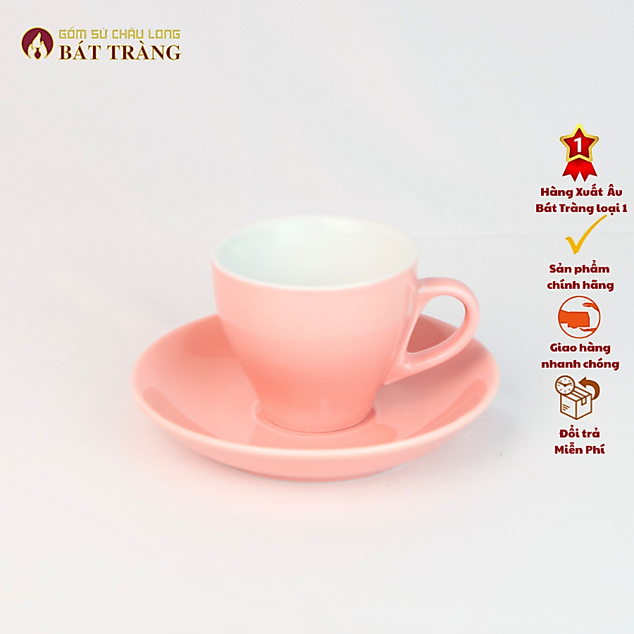 Ly Đĩa Coffee Expresso 80ml, Tách Cà Phê Expresso Gốm Sứ Bát Tràng - Ảnh 5